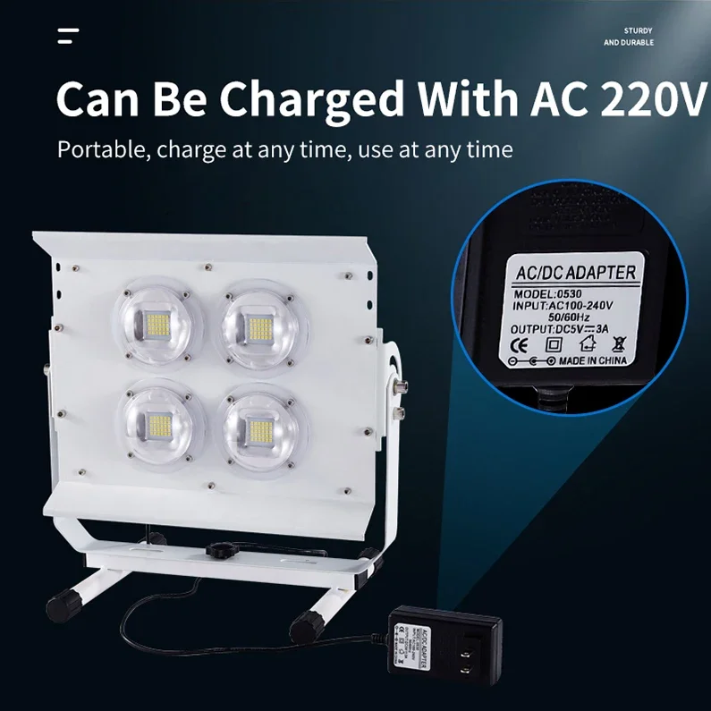 YYHCHigh Brightness High Power Led Emergency Scene Light Wall Mounted Field Light Portable Ip65 Waterproof Rechargeable Floodlig
