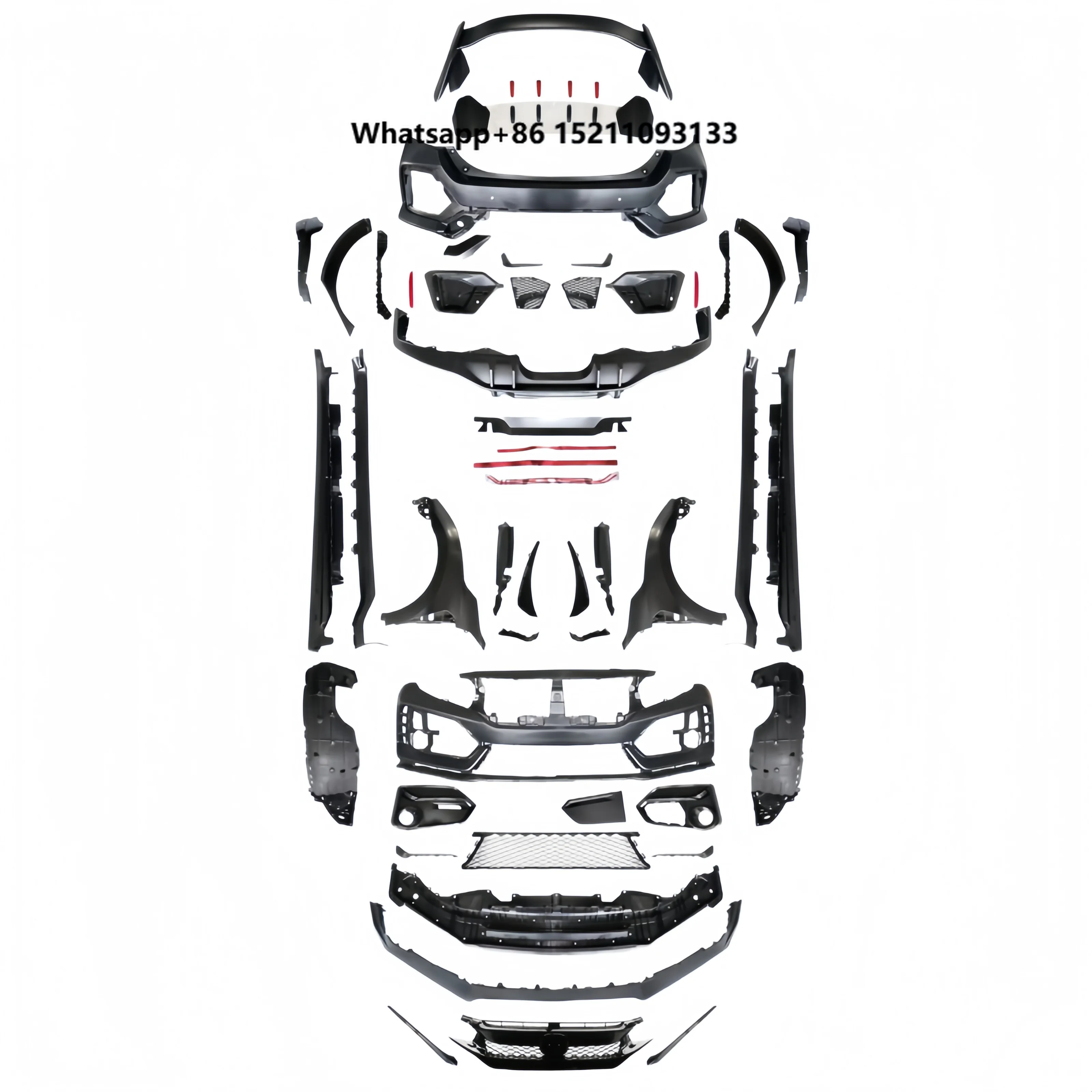 New Bumper Body Kit for for 2020 Type R Style Replacement Repair One Set