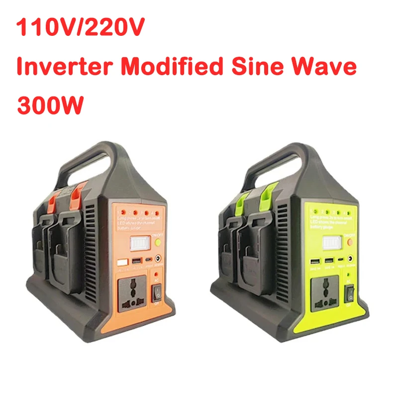 Inverter 300W 4Dual Sine Wave with Led Light For Makita/Bosch/Dewalt/Milwaukee 110V/220V USB PD3.0 Tpye-C Power Bank Converter