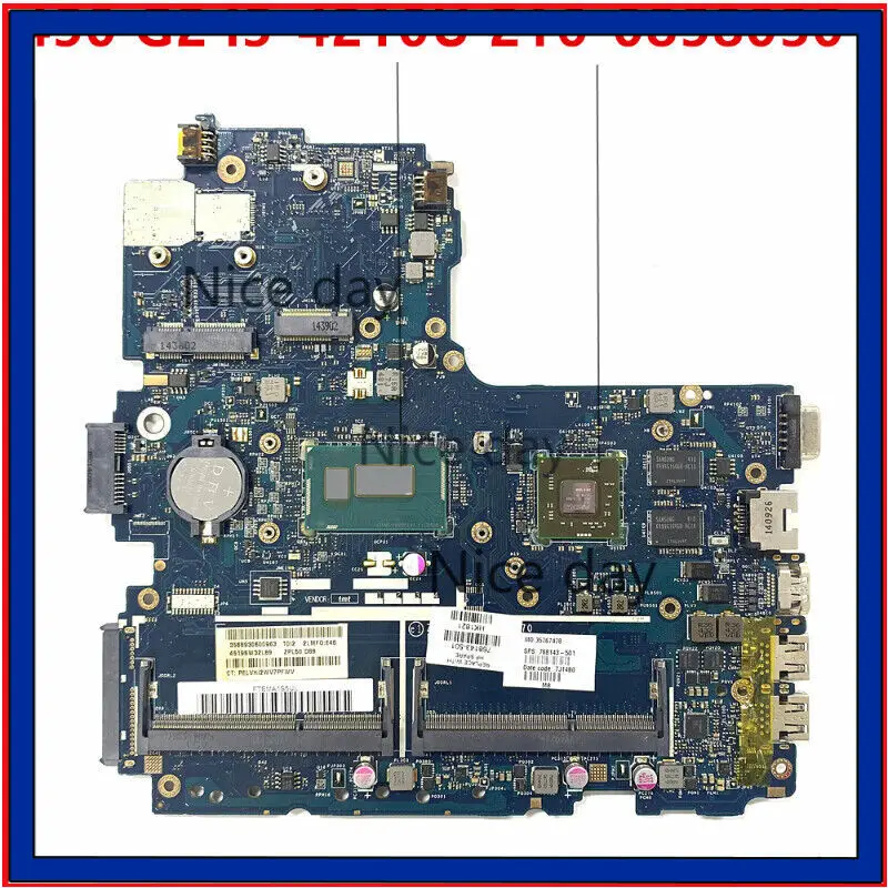 FOR HP ProBook 450 G2 Laptop Motherboard 768143-601 LA-B181P i5-4210U CPU