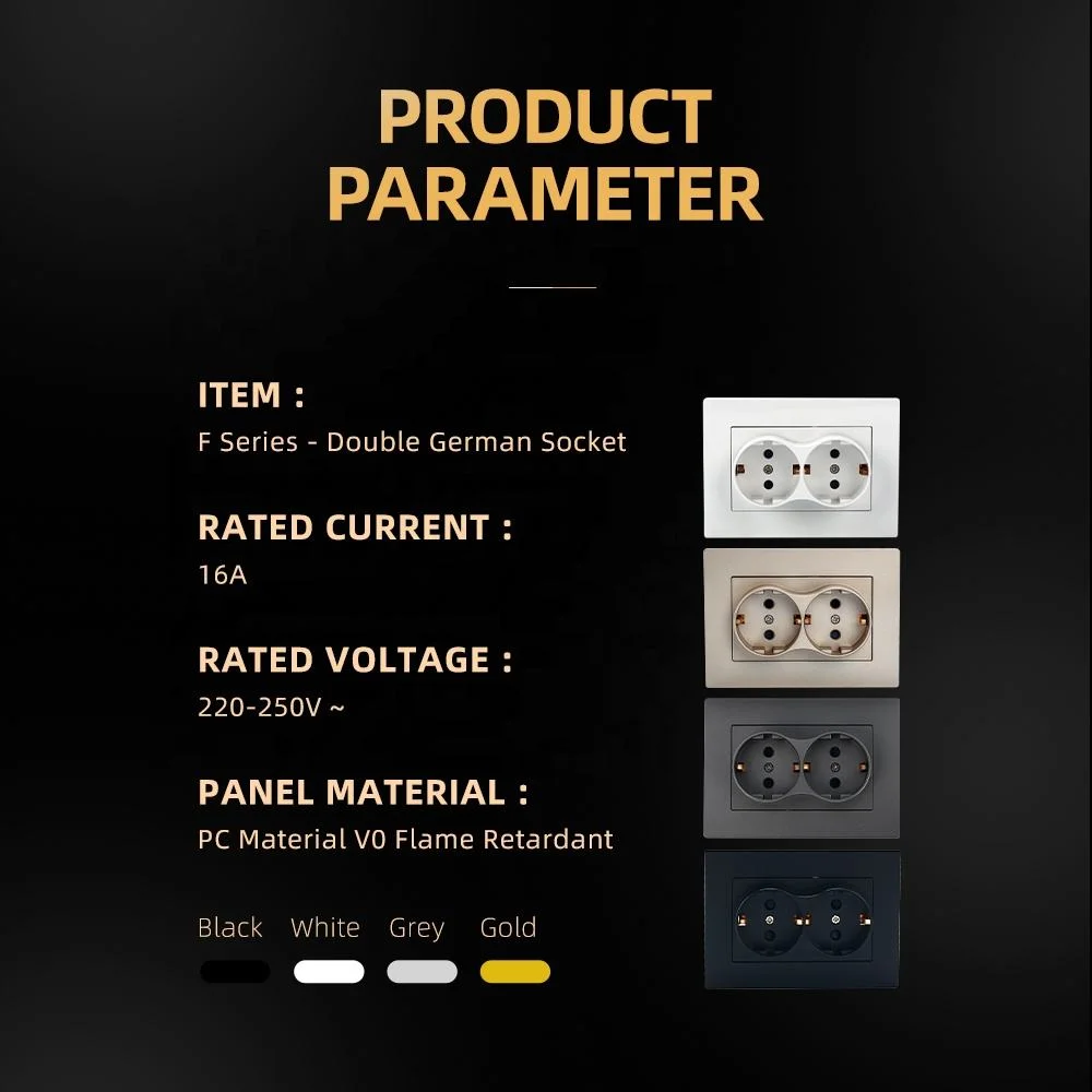 Melery Wall مآخذ مزدوجة لوحة بلاستيكية الاتحاد الأوروبي روسيا ألمانيا التيار المتناوب نقاط الطاقة منافذ التوصيل 110-250 فولت هولندا أوروبا مكتب المنزل #5