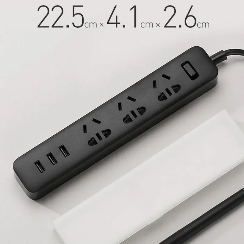 Original xiaomi casa inteligente tomada de energia eletrônica carregamento rápido 3 usb com 3 soquetes plugue padrão com logotipo extra