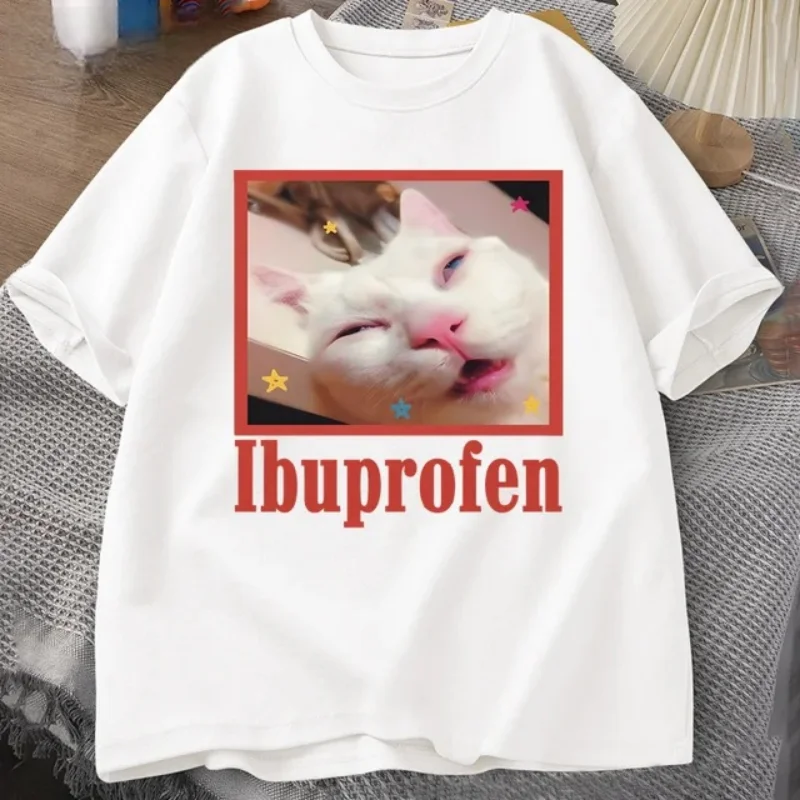 Interesting Cat Graphic T-shirt, Cute Cat Lover Cotton T-shirt, Casual and Interesting T-shirt for Men  Y2k Top Graphic T Shirts