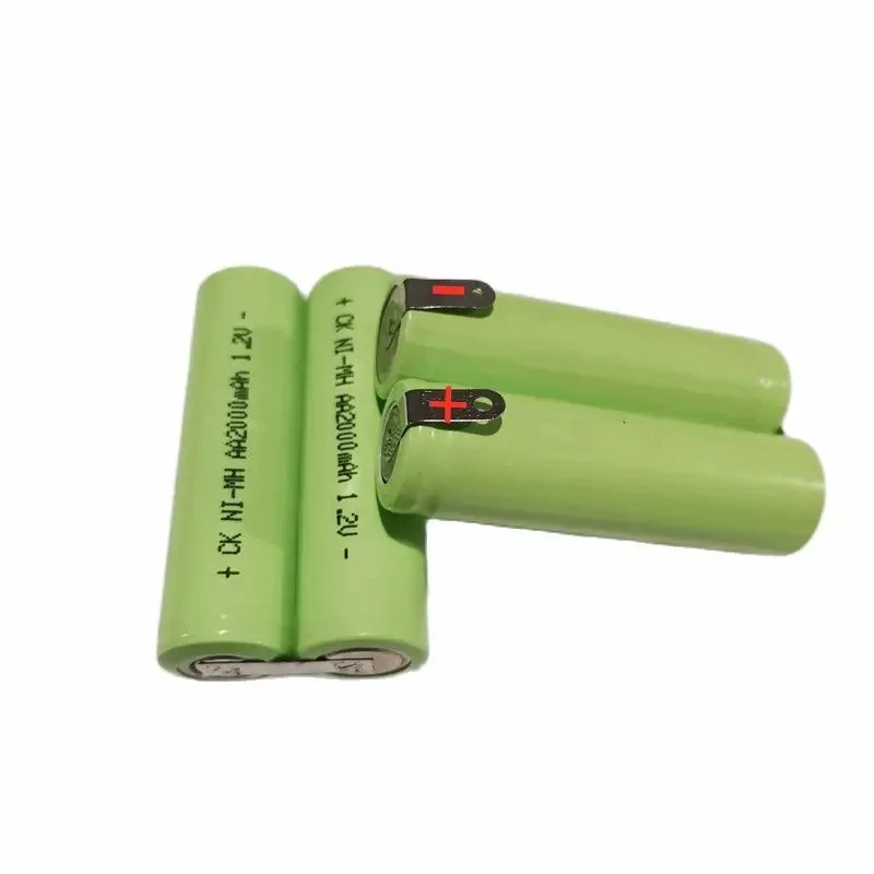 2pcs/lot AA 1.2V with Solder Leg Emergency Light Fire Razor Instrument Equipment NiMH Rechargeable Battery Parts