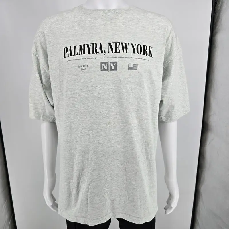 تي شيرت عتيق Y2K Palmyra New York LDS Tour 2000 The Latter Day Saints رمادي مقاس XXL