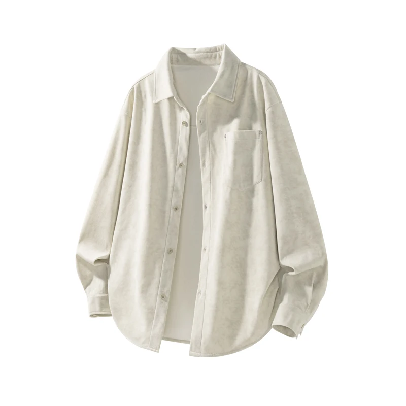 M-XXXXXL Classic Plus Size Men Button-Down Shirt Notch Collar Long Sleeve Top with Chest Pocket for Spring & Autumn 5XL 4XL 3XL