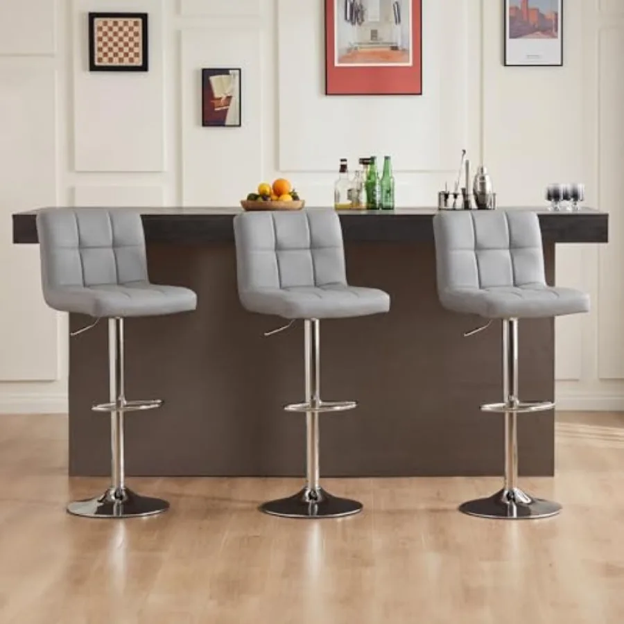 

Барные стулья для кухонного острова, обитые тканью, современные, с металлическим основанием, из искусственной кожи, высотой 24 дюйма