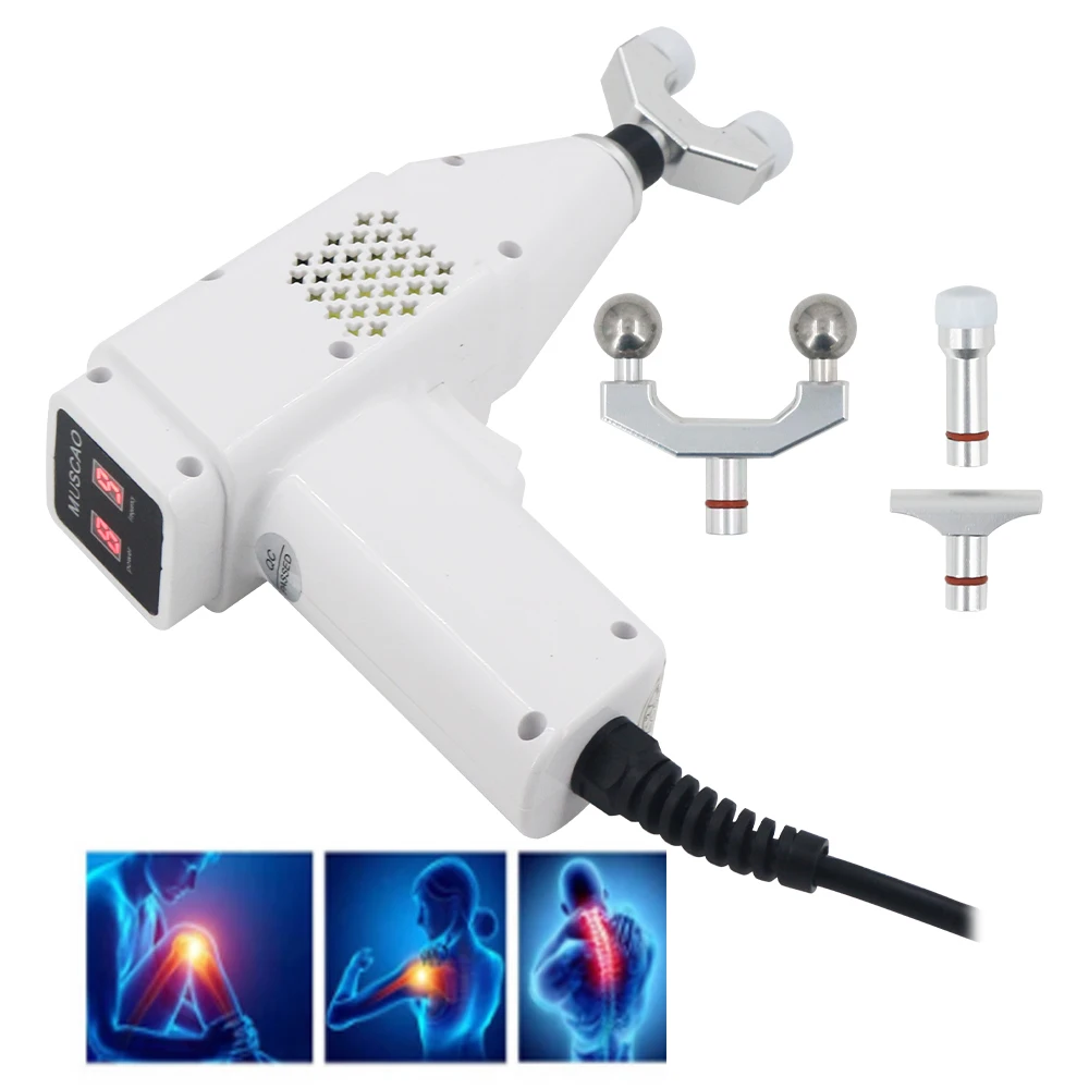 Electric Chiropractic Adjusting Tools 4 Heads Therapy Correction Massage Health Care Spine Massage Gun Chiropractic Devices