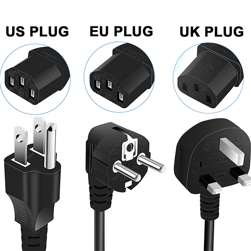 3pin 1.2m 500W UK EU US AU Plug Power Supply 10A Fuse Check The Rice Cooker Power Cord Lead Extension Cable Euro Power Cable