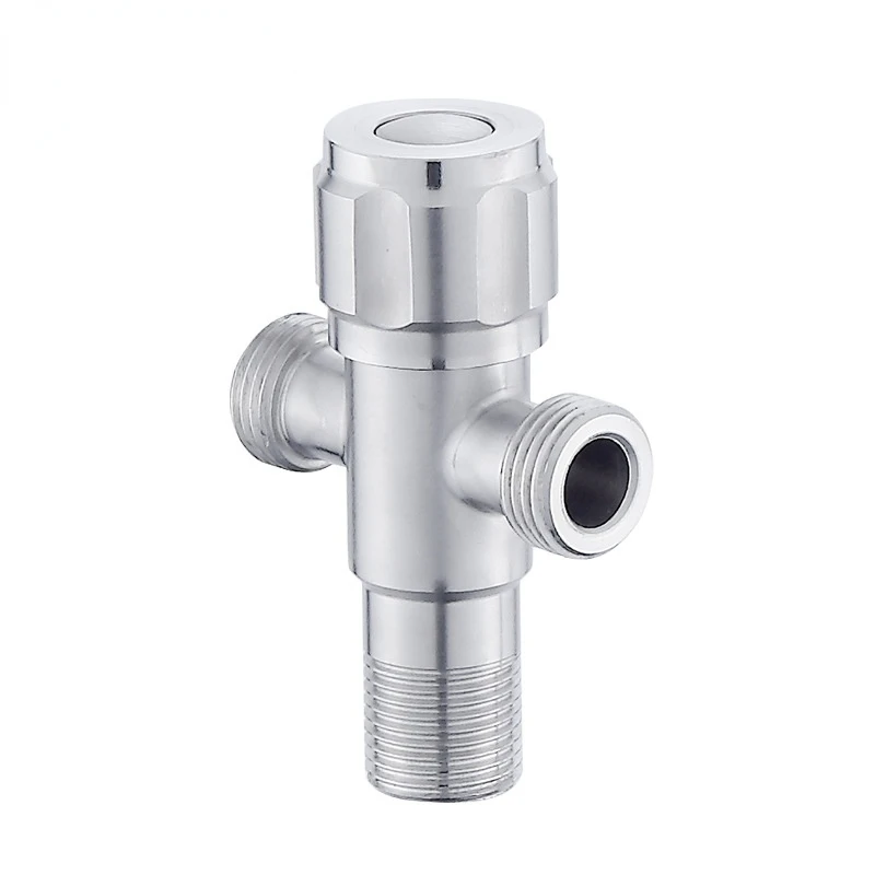 

G1/2 Three-way One Into Two Out Double Water Angle for Bathroom Kitchen Toilet Sink SUS304 Stainless Steel