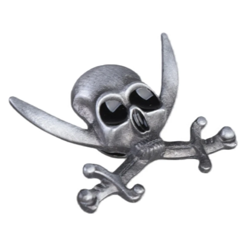  Skull Daggers Sword Badge Lapel Pins Statement Metal Brooches Gift for Boys