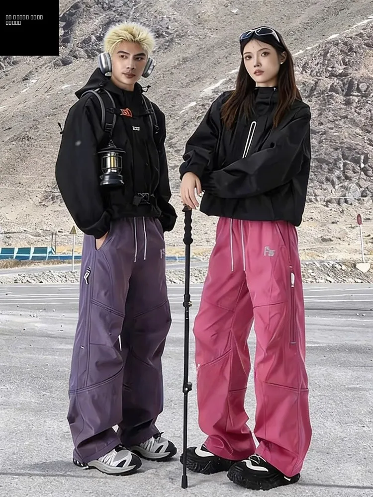 

Outdoor Climbing Tee-Proof Soft ell Fce Lined Trousers Men Women Winter Windproof Waterproof Workwear Pants Couple Spo...