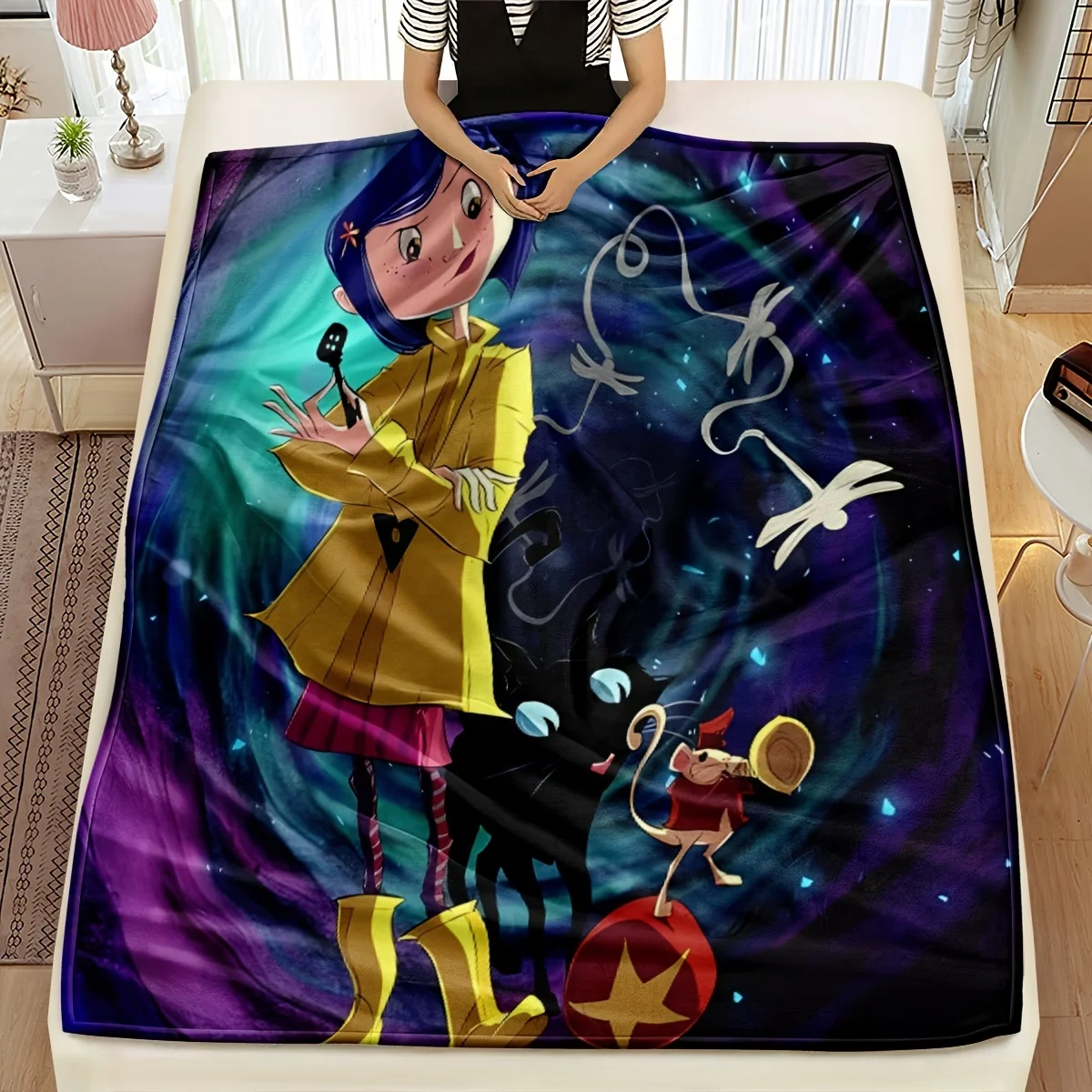 

Супермягкое и удобное одеяло Coraline Adventure — идеальный выбор для зимы, идеальный подарок для любителей аниме и кино