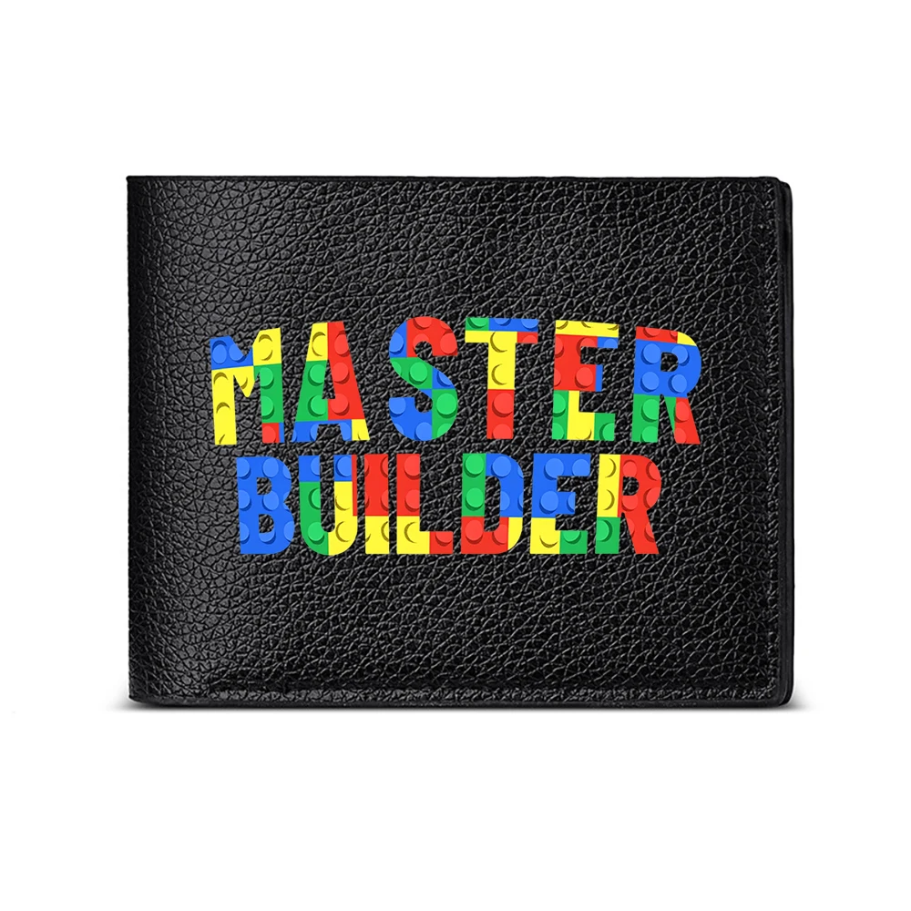 Master Builder Colorful Block Print Men's Wallet Card Holder Casual Business Fashion Design