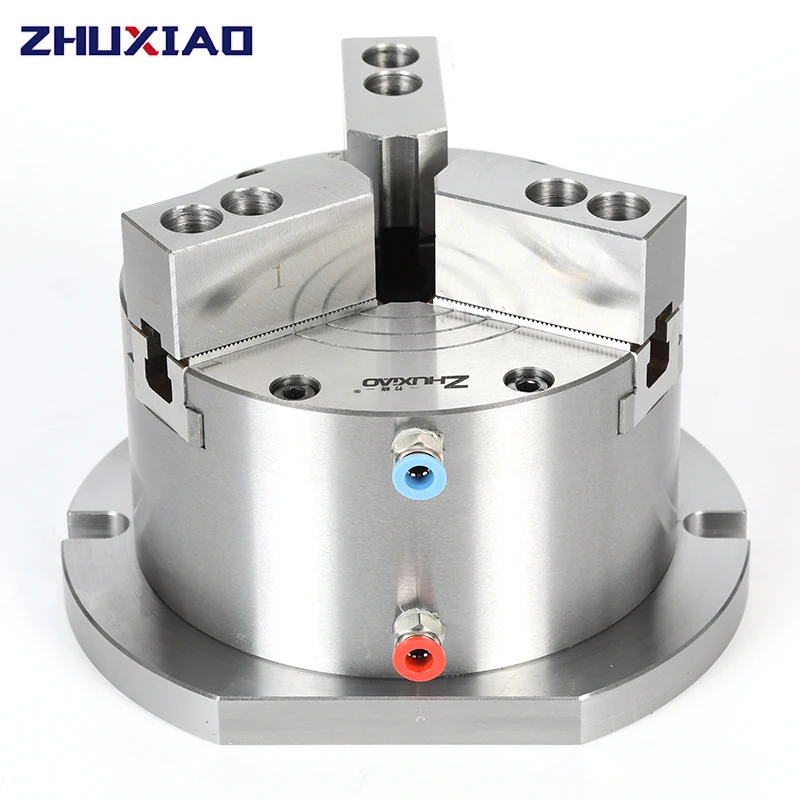 Vertical 6 inch pneumatic solid chuck 3 Jaw for milling machines to drill through tapping machine tables can not rotating