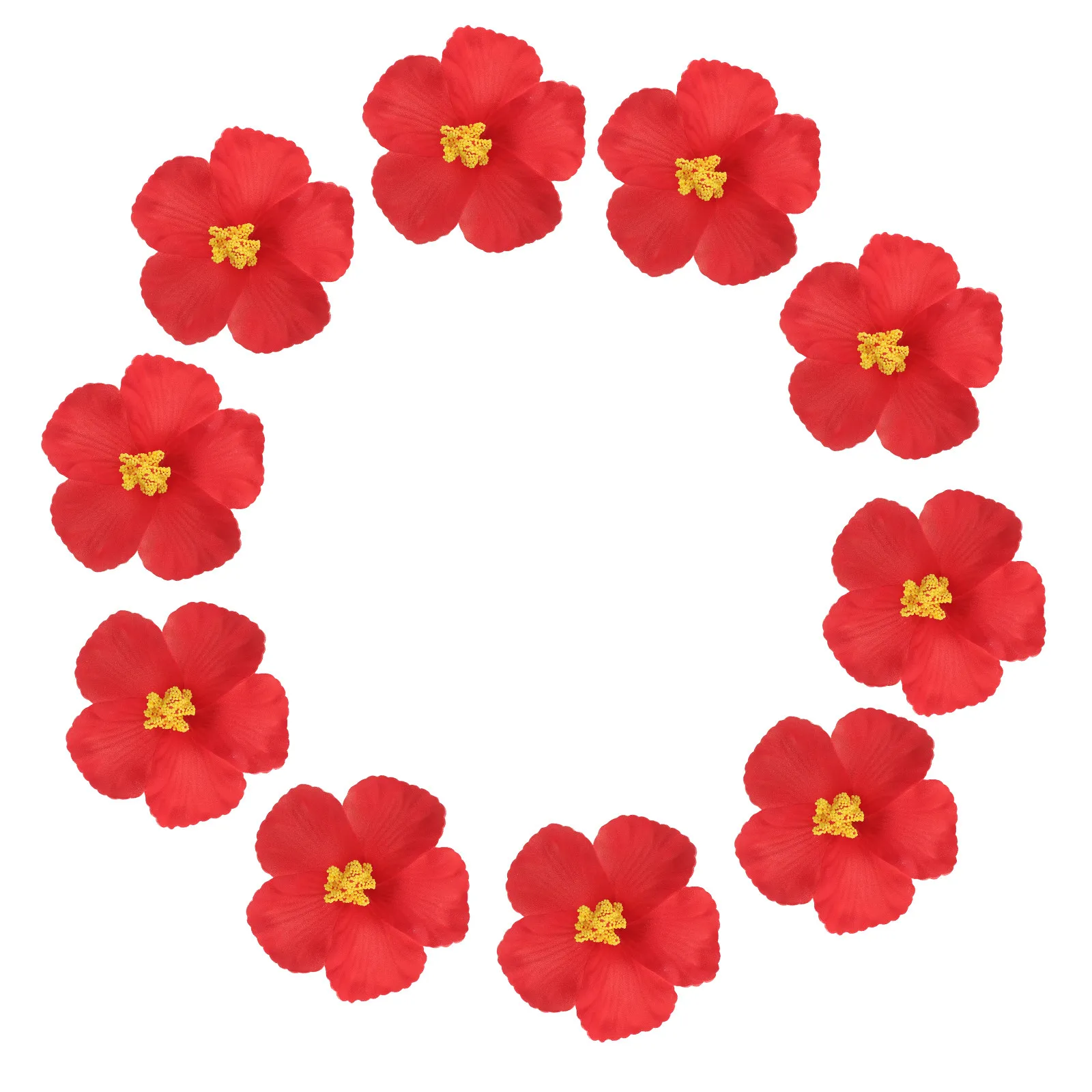 10Pcs Hibiscus Hawaiian Flower Hair Clips Artificial Tropical Plumeria Beach Wedding Party Hairpins Hawaiian Flower Barrettes