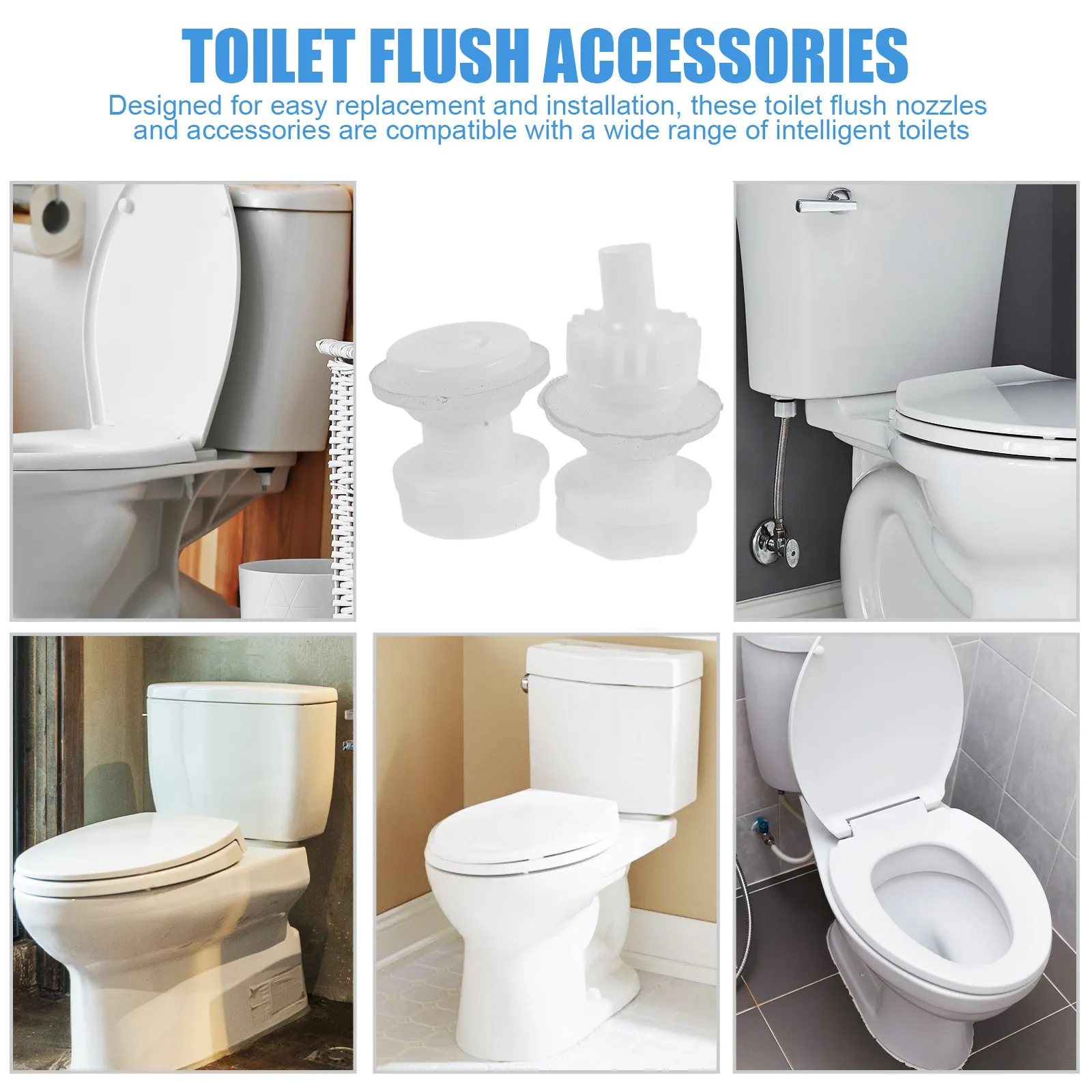 

2 комплекта сменных насадок для смывного механизма умного унитаза и биде с функцией импульсного распыления воды для смывного бачка умного унитаза