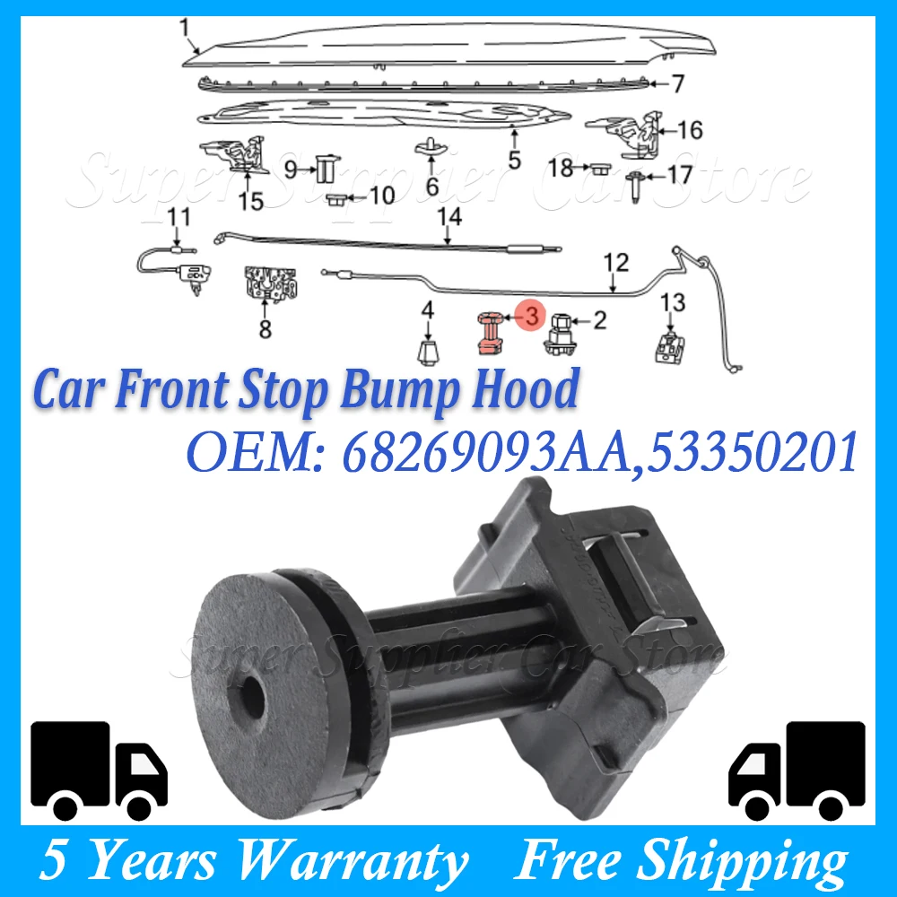 

New Car Front Stop Bump Hood For Jeep For Compass 2017 2018 2019 2020 2021 68269093AA 53350201