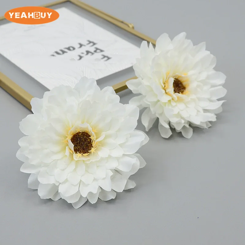 10 cm 12 Farben Künstliche Seidenblüten Chrysantheme Simulation für DIY Hochzeitsstrauß Wand Garten Blumen Zubehör – Detail 6