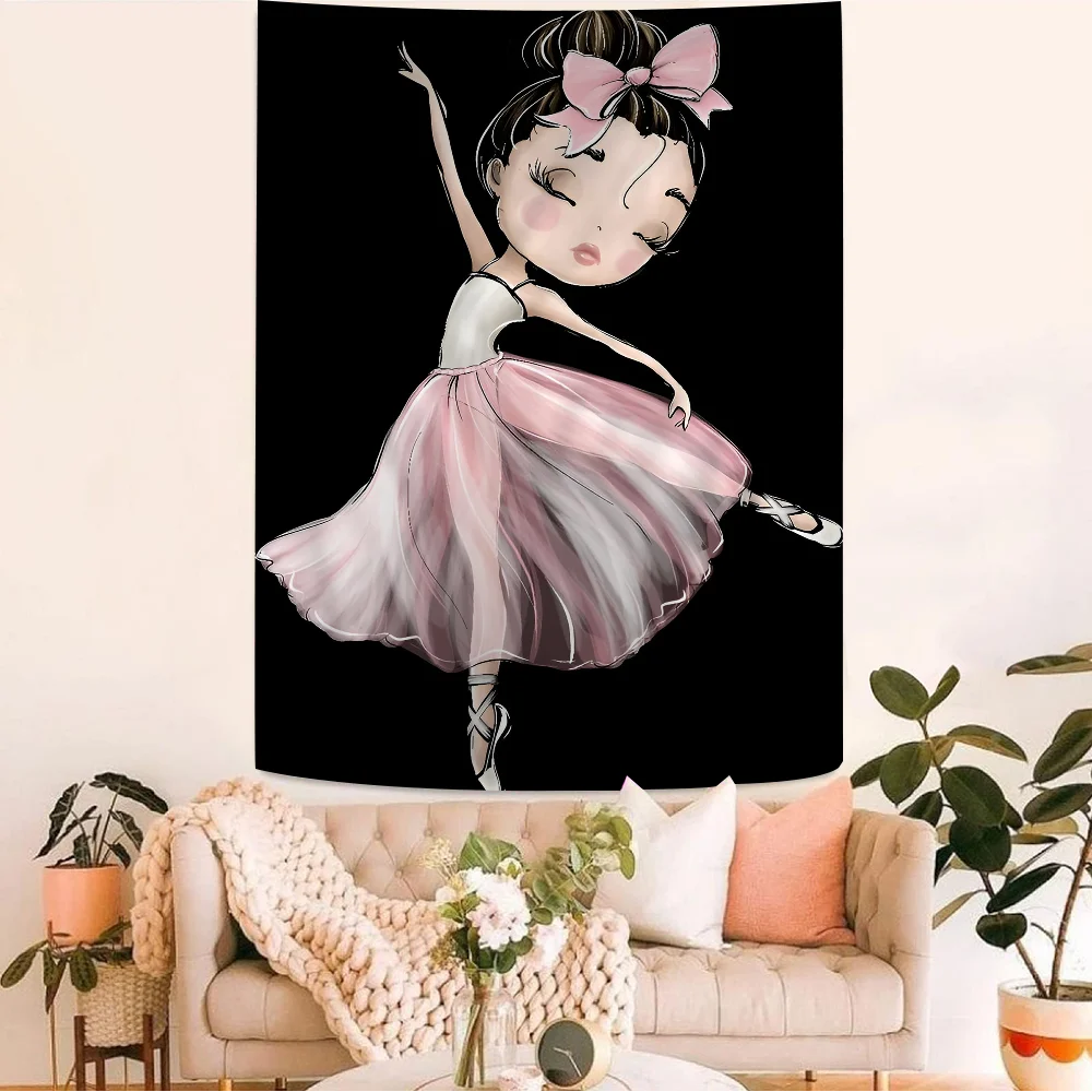 Nordische Ballett prinzessin Kinderzimmer hängen böhmischen Wandteppich hängen Tarot Hippie Wandteppiche Wohnheim japanischen Wandteppich