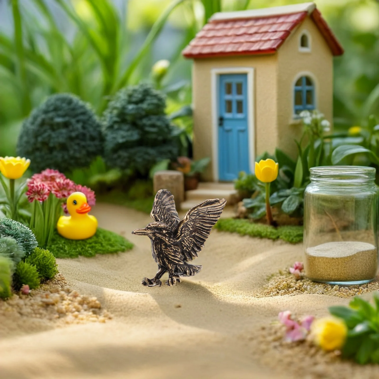 

Vintage Brass Hummingbird Bird Statue Elegant Solid Metal Sculpture for Home Office Shelf Decor Retro Bird Art Ornament