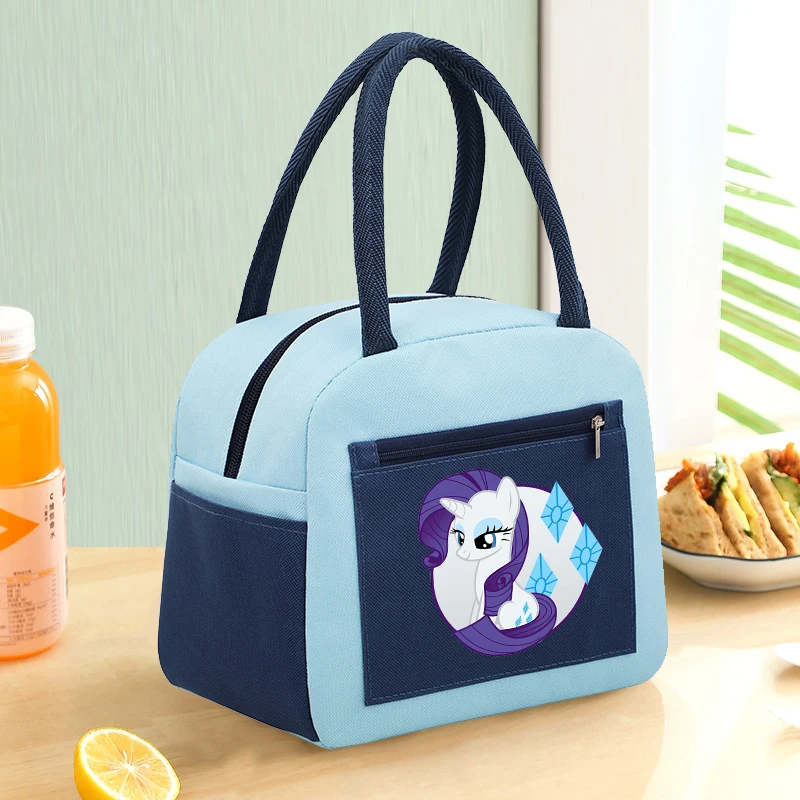 My Little Ponys bambini Cute Lunch Bag Kid Cartoon Casual Food Insulation Bags Anime Printed Large Capacity Handbag Kawaii Gift