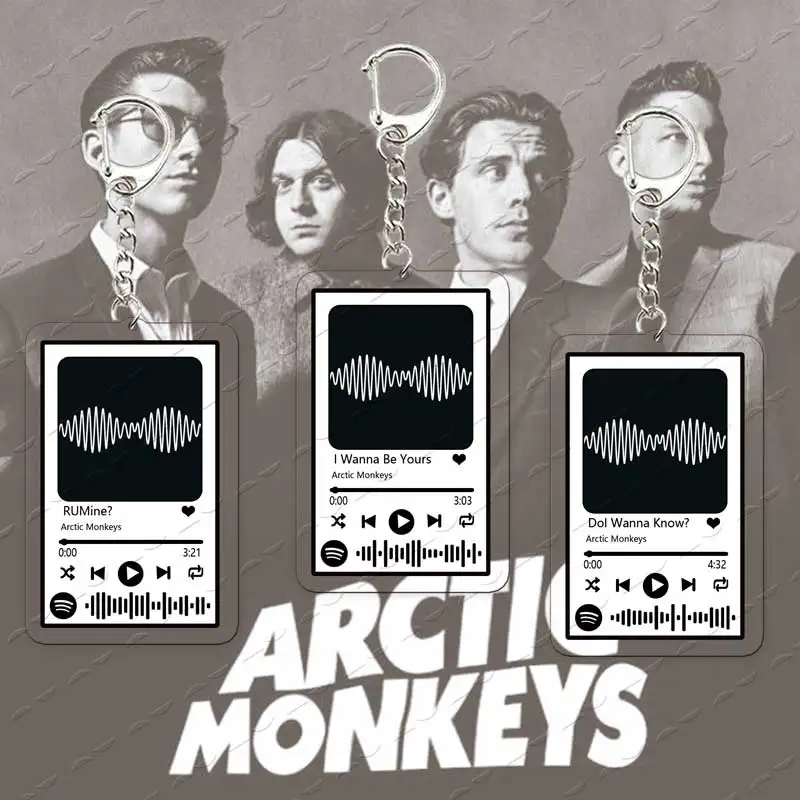 Porte-clés en acrylique Arctic Monkeys Do I Wanna Know AM, avec paroles de chanson, code musical, pendentif de groupe, breloque de sac, cadeau pour fans, accessoires