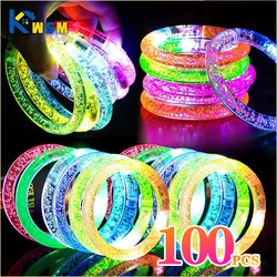 1-100PCS Halloween LED Acrylic Glow Bracelet Concert Support Fluorescent Bracelet Holiday Party Bracelets Holiday Decoration