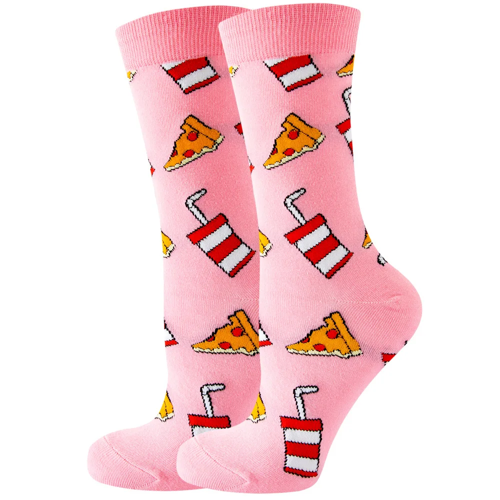 Unisex mid Calf Crew Socks Autumn Winter Animal Fruit Food Print Cute Funny Patterned Socks for Men And Women