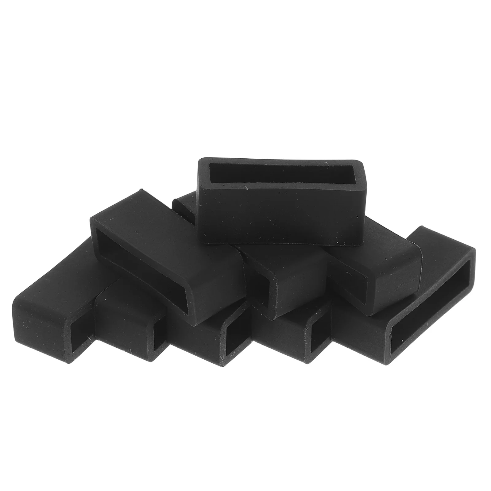 

10Pcs Silicone Watch Band Strap Loops Replacement Durable Wear Resistant Black for Wristwatches Watch Accessories Band Ring