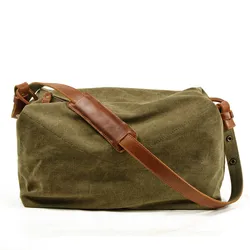 New men's canvas satchel leisure literary retro one-shoulder men's diagonal bag women's simple messenger bag