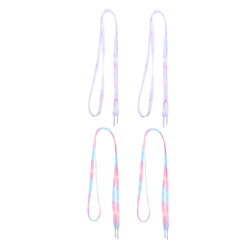 قطعتان من أربطة الحذاء المسطحة ذات اللون الإبداعي، بوليستر متين للأحذية الرياضية والسفر للأطفال والكبار، متدرج أنيق #6