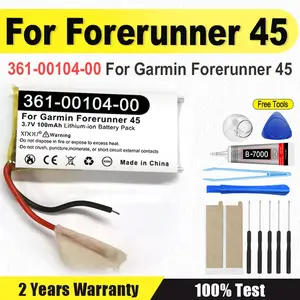 Bilashmart Brand BackShell 100mAh Smart Watch Battery Garmin Forerunner 45 361 00104 00 Batterie + Tools