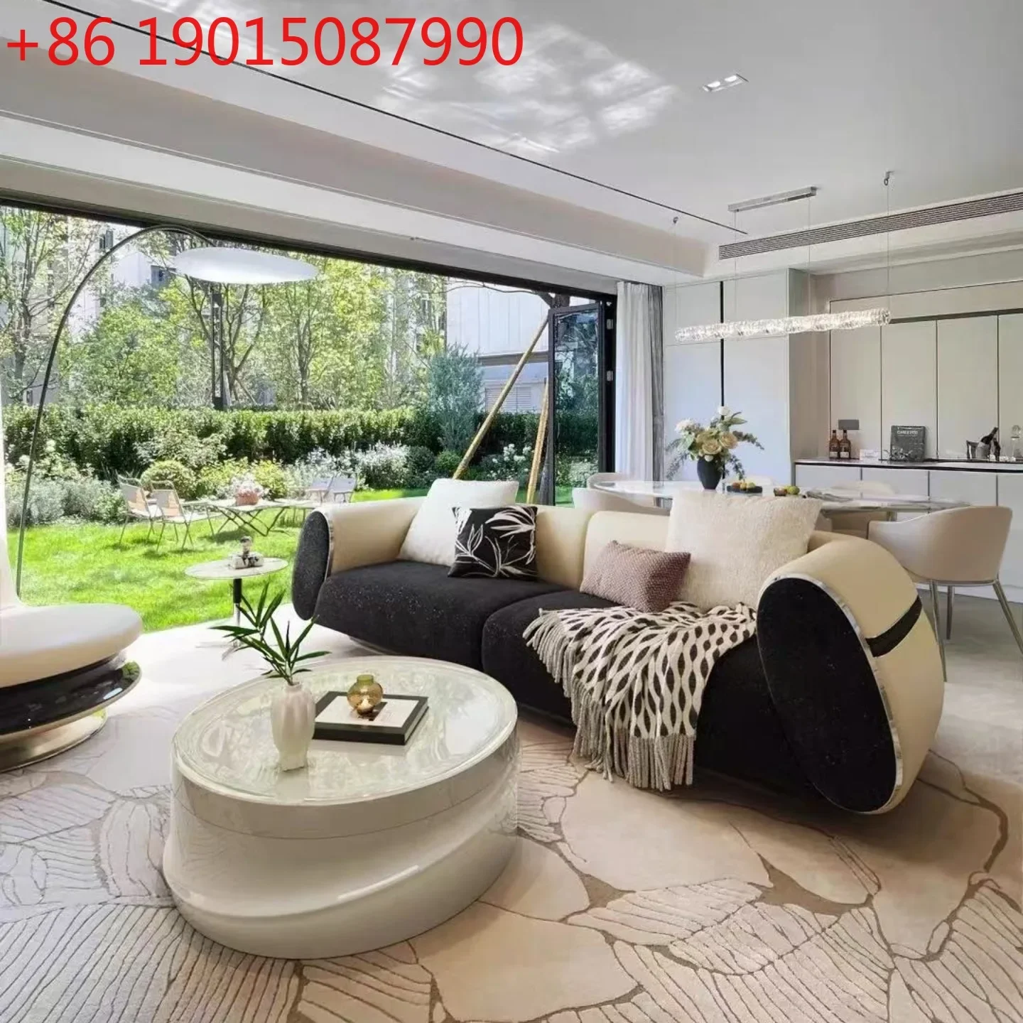 Italian design modern industrial technology future style double black and white contrasting color advanced sense