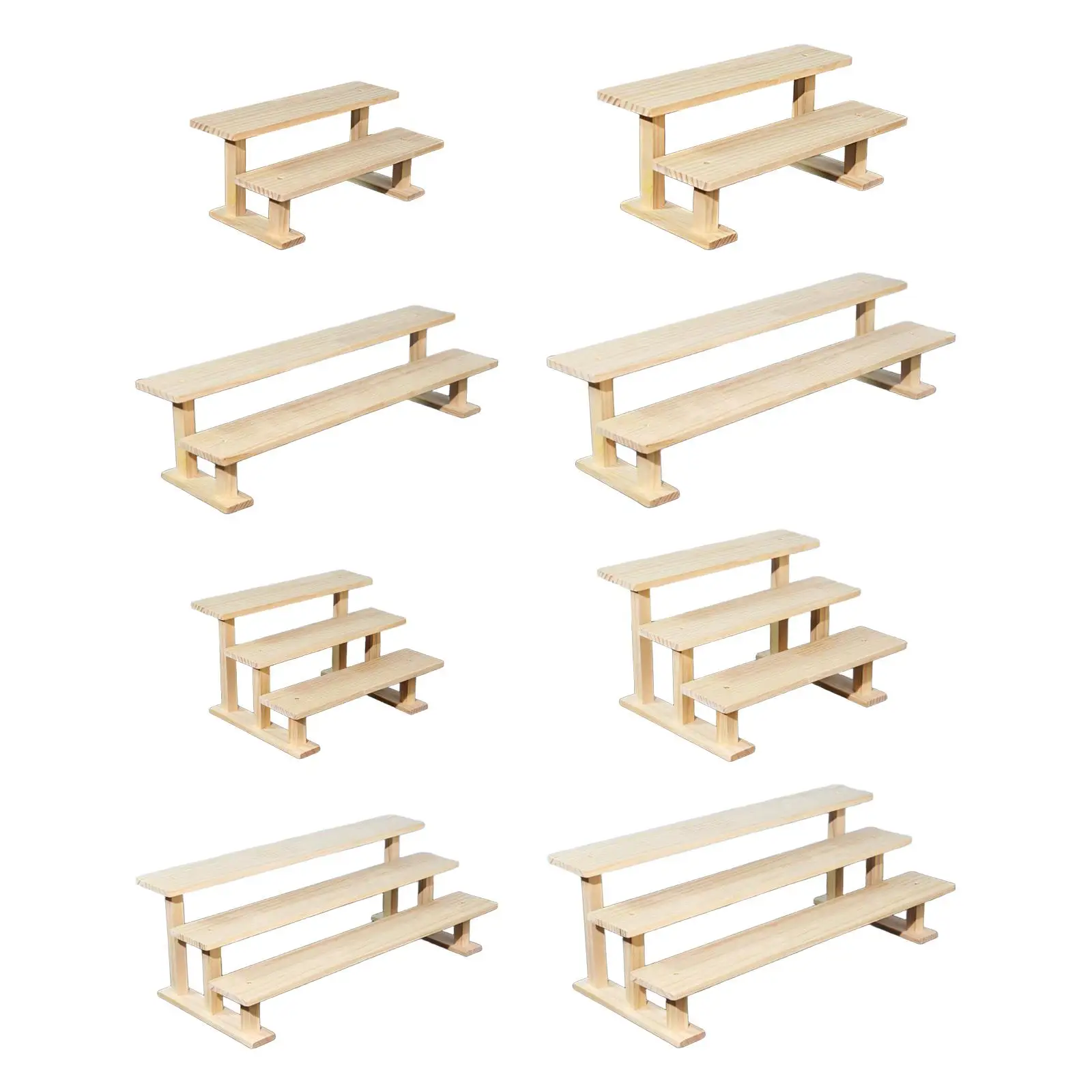 Figure Display Stand Rustic Tiered Perfume Organizer Display Shelf Cupcake Stand for Toys Candles Mini Figurines Party Tabletop