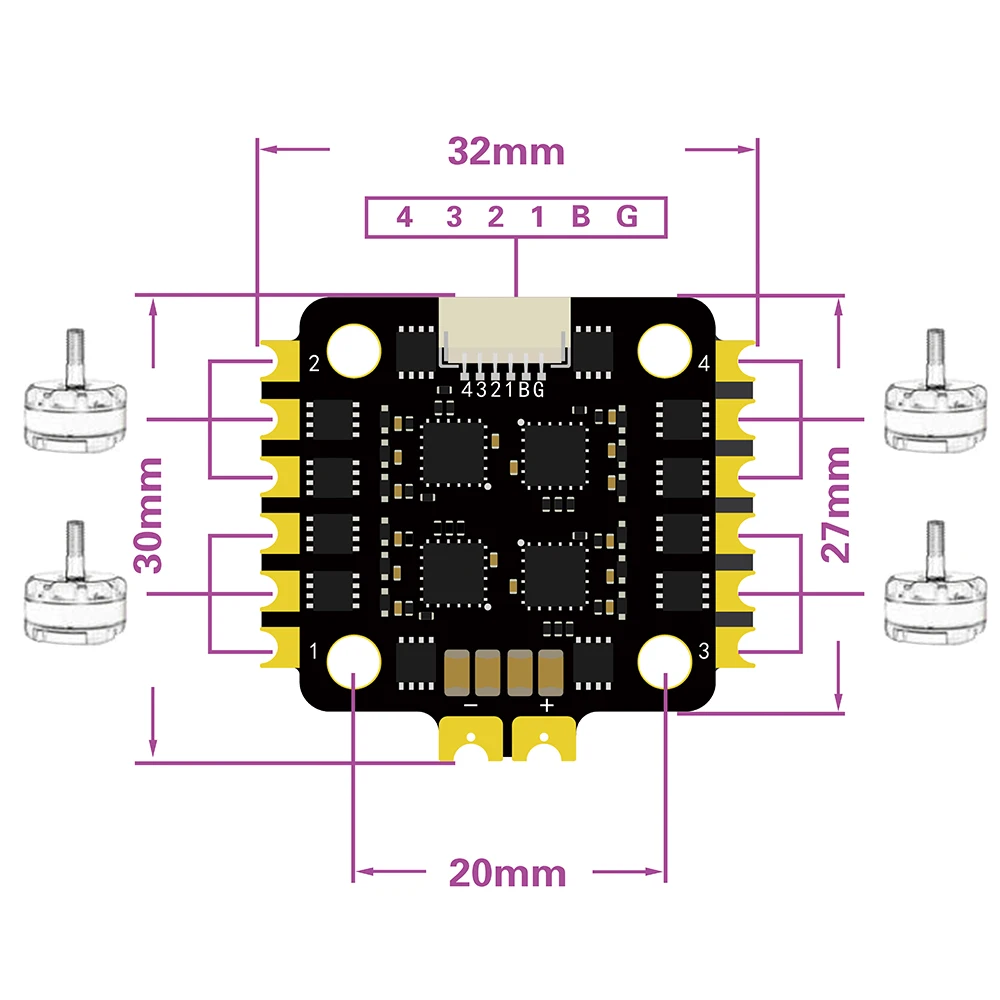 HAKRC BLHELI_S mini 15A/25A 4w1 bezszczotkowy ESC SILABS EFM8BB21F16G 2-4S wsparcie Dshot600 Oneshot 20x20mm dla RC FPV Racing Drone