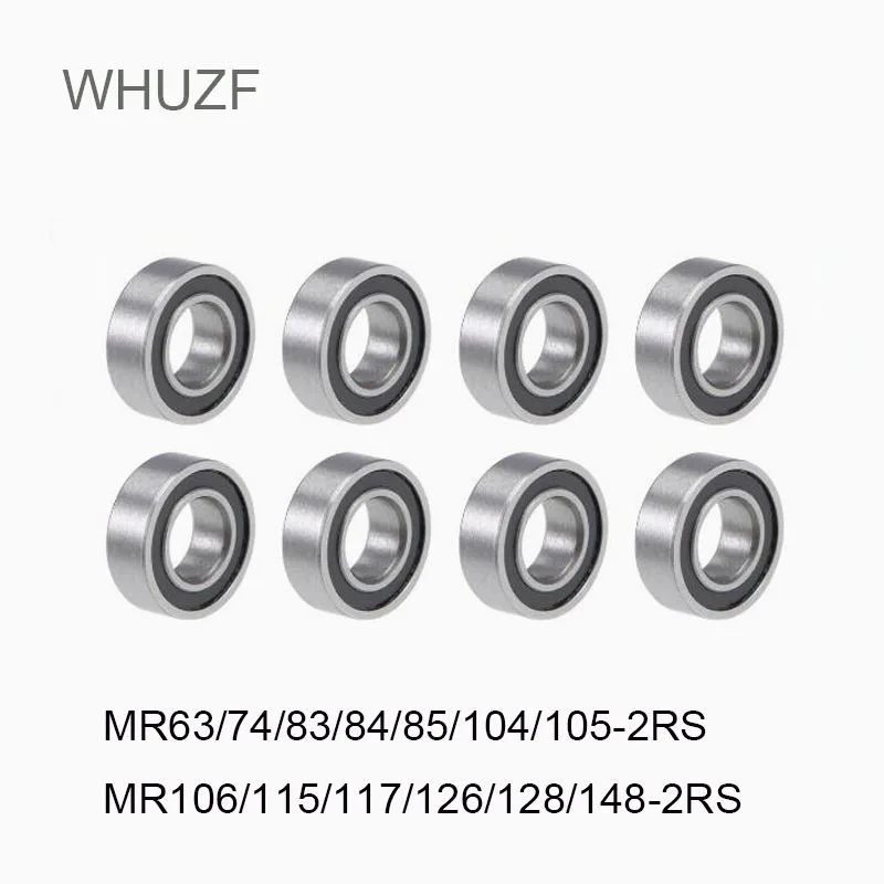 

10pcs MR Series MR63-2RS To MR148-2RS Miniature Model Bearing Rubber Sealed Ball Bearings