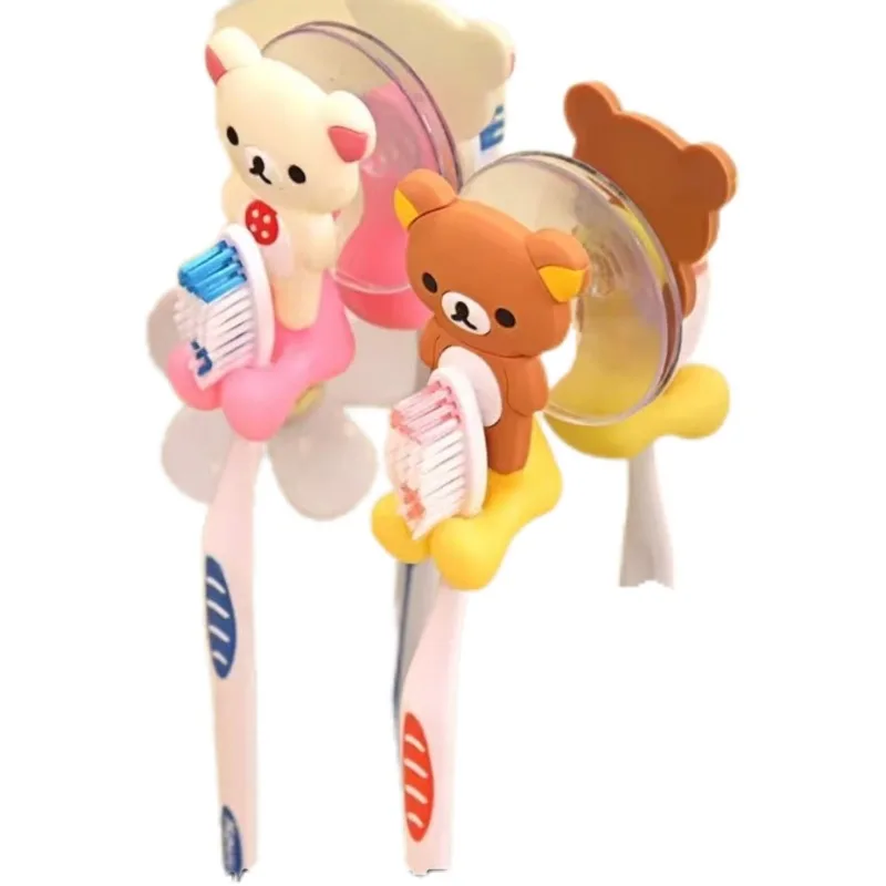 Rilakkuma toothbrush storage clip portable dormitory household punch-free high-value toothbrush storage rack