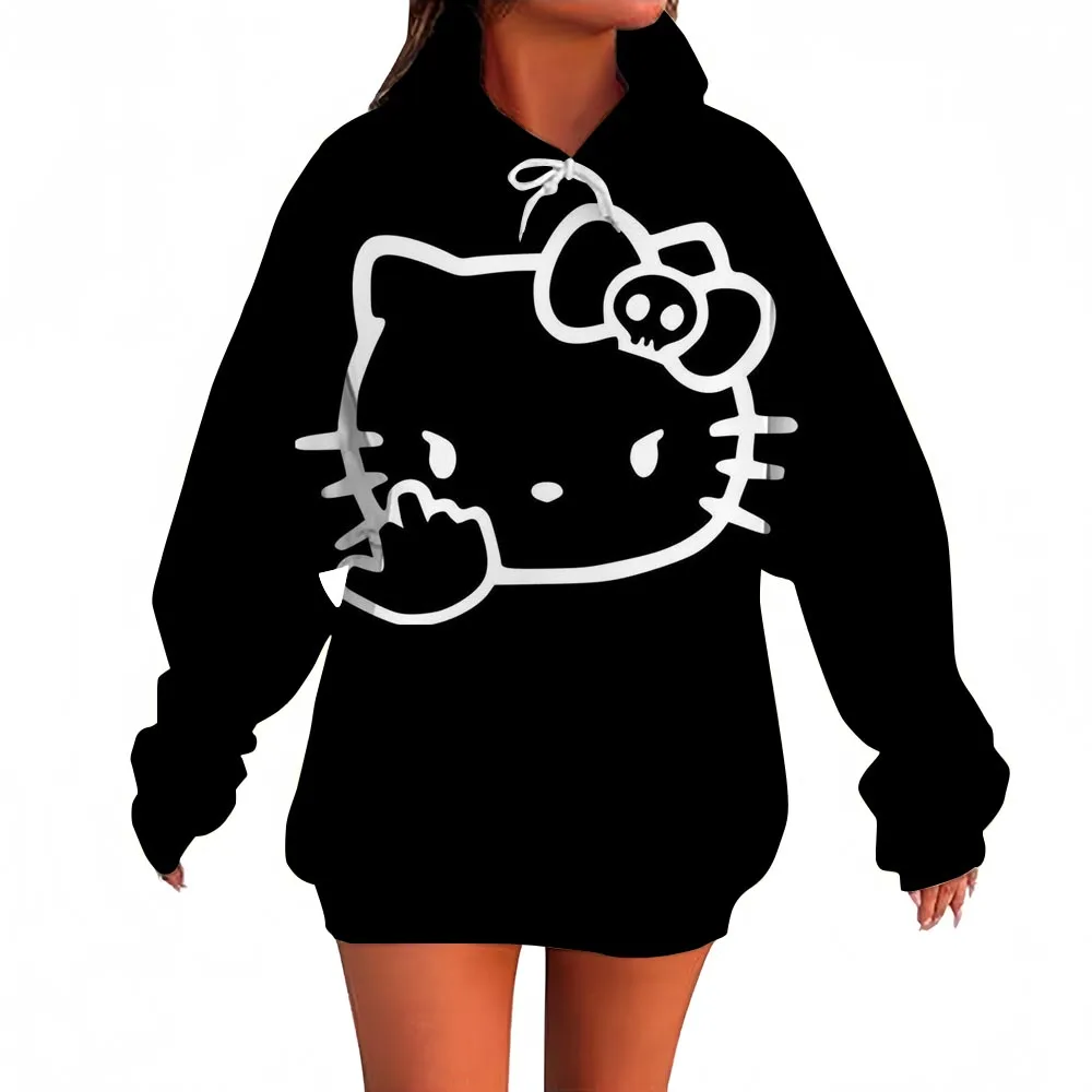 Coulomi Hello Kitty 3D Hoodie Sweatshirt Woman Clothing Harajuku Long Sleeve Hooded Pullover Sweatshirts Sport Hoodies