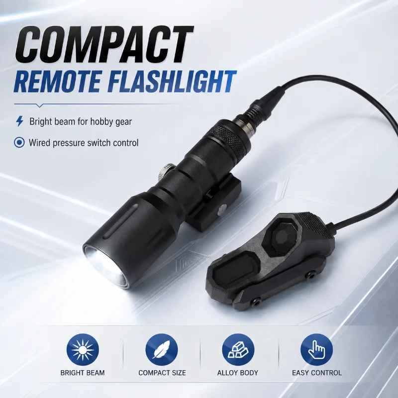 Portable High Bright Alloy Flashlight AX Wired Pressure Switch Hobby Model Illumination Parts
