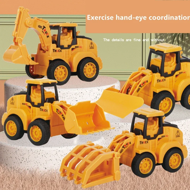 Press sliding construction vehicle children's fun multi-style inertial toy car excavator bulldozer toy Children's Day Gifts