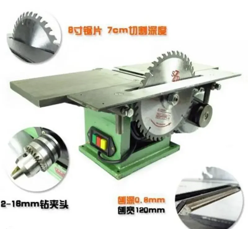 Top Bench Multifunctional Woodworking Machine For Planing/ Sawing/ Drilling 220V H#