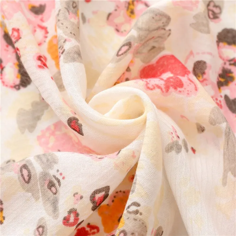 Fashion Floral Tassel Scarf Printed Cotton Viscose Hijab Summer Women Muslim Headband Ladies Beach Sunscreen Long Shawl 180*90cm