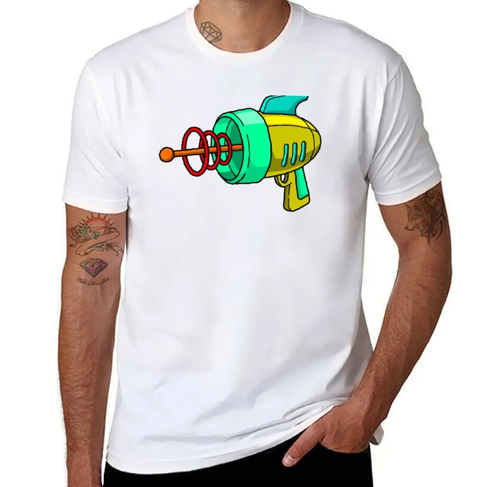 

Pop-Art shirt man Gun casual t Ray designer t T-Shirt man Space Retro shirt