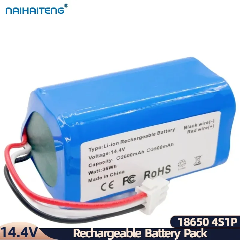 14.4V 14.8V 2600/3500mAh Cylindrical Rechargeable Battery Pack For Vacuum Cleaner KONKA KC-V1 Baoli Dymosen Elfbot Electric Mop