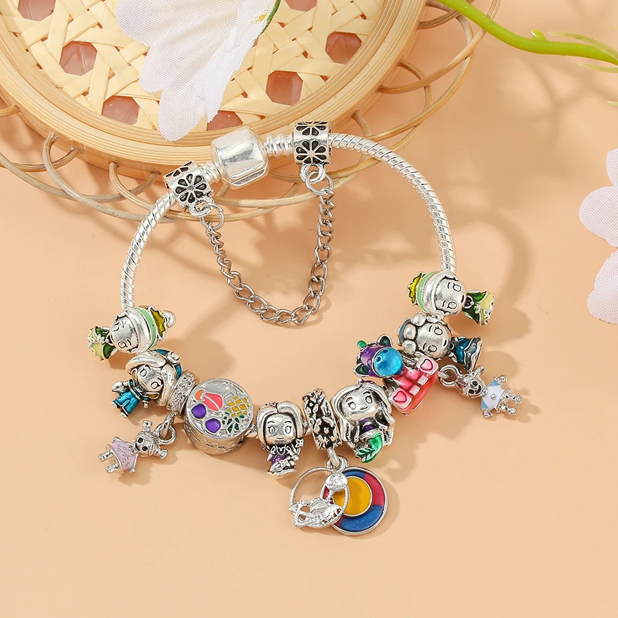 Seialoy NEW cute boys girls Charm Bracelets For Women men cartoon Princess Beaded Bracelet & Bangle Children Christmas Gifts