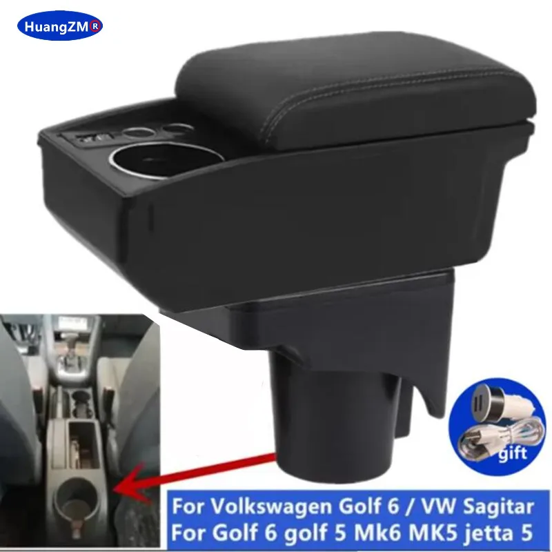 

Car Armrest For Volkswagen Golf 6 Armrest Box For VW Golf 6 Golf 5 Mk6 MK5 Jetta 5 For VW Sagitar Storage Box Car Accessories