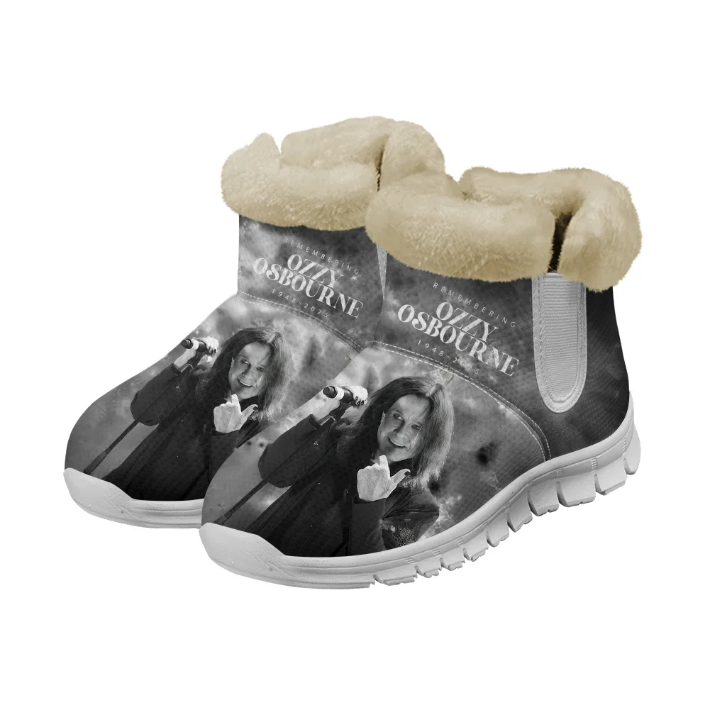 

Ozzy Osbourne 1948-2025 Plush Shoes Boots Men Women Keep Warm Sneakers Back To The Beginning Boot Casual Customize Sneaker White