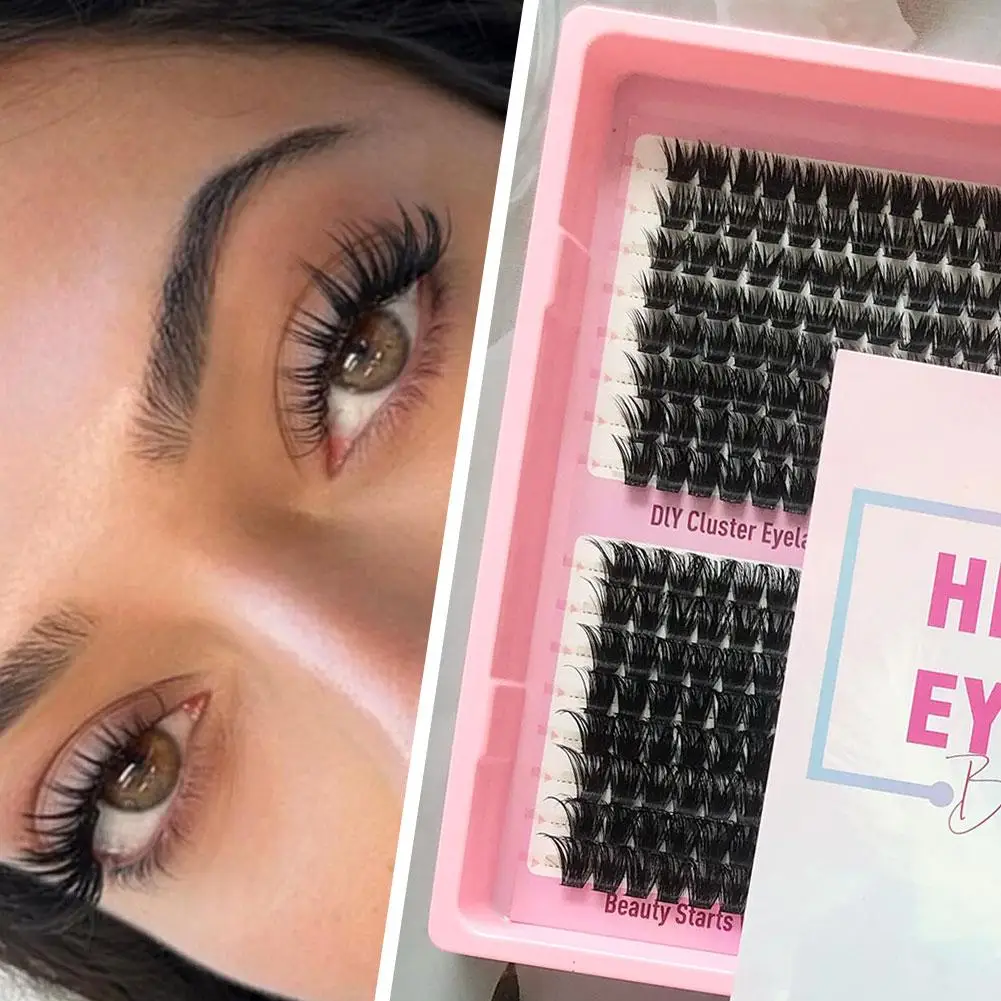 Kit de faux cils auto-adhésifs pour débutants, grande capacité, fibres douces, cils individuels pour le quotidien, les fêtes et la photographie