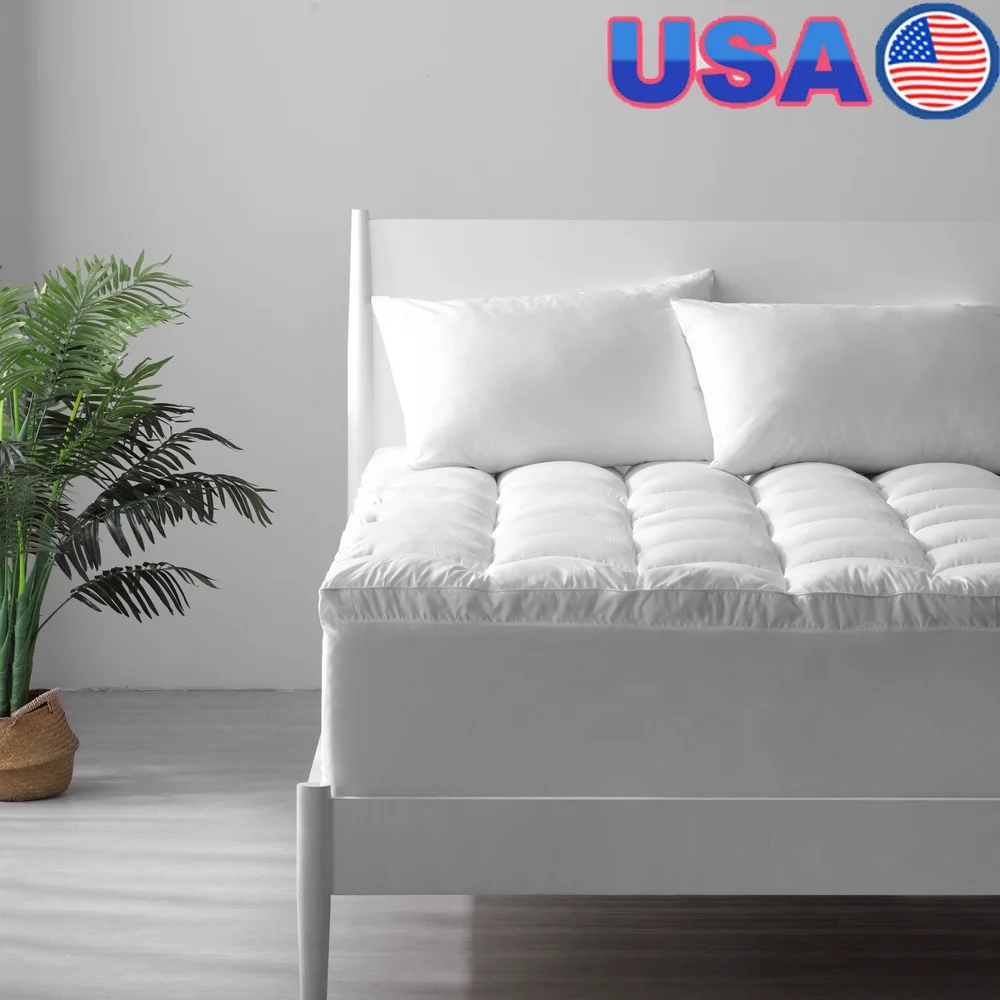 

Indulgent Pillow Top Comfort Mattress Topper Queen Size Stain Release Antimicrobial Machine Washable Overfilled Design